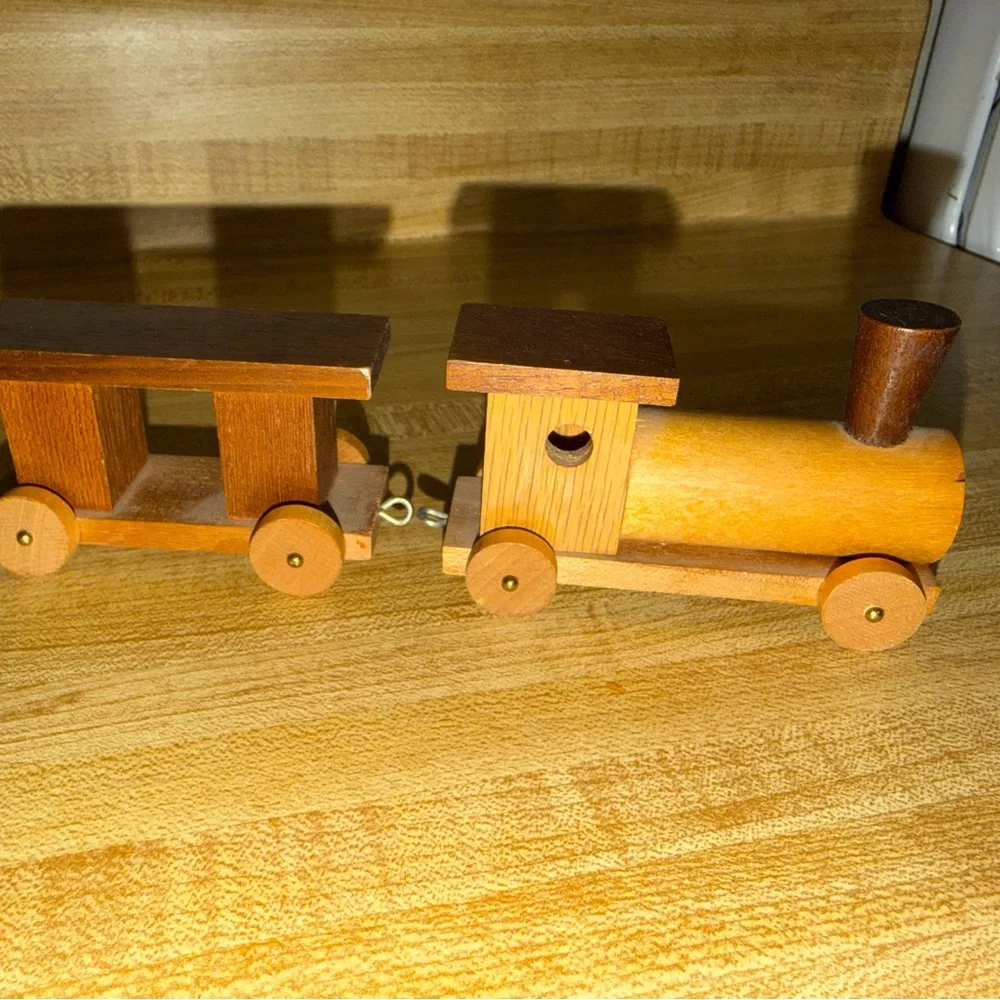 Vintage 90s toystalgia Wooden Train Set for Kids collectibles trains fun play
